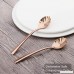 Sugar Spoon Set Rose Gold 6 Piece 18/8 Stainless Steel 5.6 inch Shell Tea Coffee Spoons Service for 6 Silverware Flatware Utensils Dinner Dishwasher Safe Mirror Polished by OMGard - B07BQVQTCQ